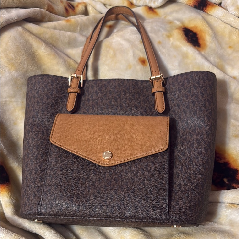 Michael Kors Brown and Tan Structured Tote